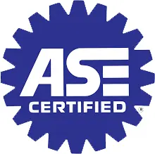 ASE Certified logo in blue and white.